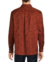 Roundtree & Yorke Long Sleeve Paisley Print Oxford Sport Shirt