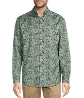 Roundtree & Yorke Long Sleeve Paisley Print Oxford Sport Shirt