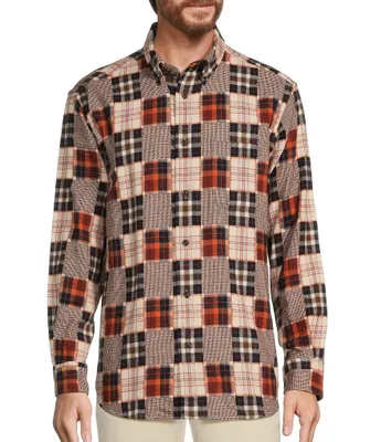 Roundtree & Yorke Long Sleeve Patchwork Portuguese Flannel Sport Shirt