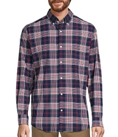 Roundtree & Yorke Long Sleeve Performance Plaid Sport Shirt