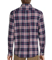 Roundtree & Yorke Long Sleeve Performance Plaid Sport Shirt