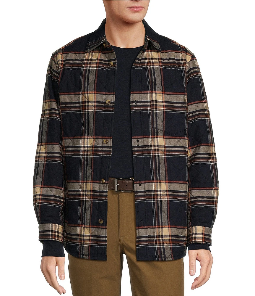 Roundtree & Yorke Long Sleeve Quilted Large Plaid Shirt Jacket