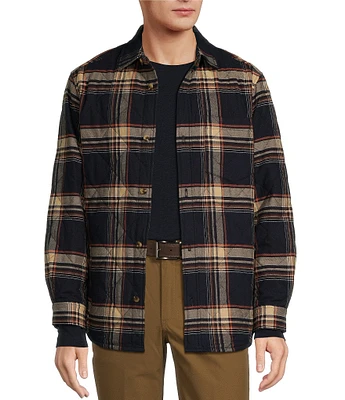 Roundtree & Yorke Long Sleeve Quilted Large Plaid Shirt Jacket