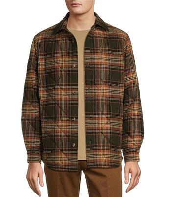 Roundtree & Yorke Long Sleeve Quilted Large Plaid Shirt Jacket