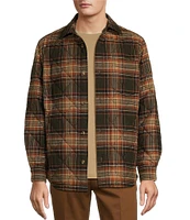 Roundtree & Yorke Long Sleeve Quilted Large Plaid Shirt Jacket