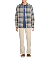 Roundtree & Yorke Long Sleeve Quilted Multi Plaid Shirt Jacket