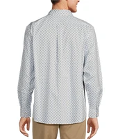 Roundtree & Yorke Long Sleeve Paisley Print Poplin Sport Shirt