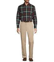 Roundtree & Yorke Long Sleeve Soft Touch Poplin Plaid Sport Shirt