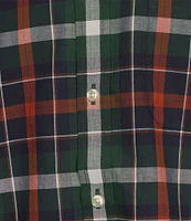 Roundtree & Yorke Long Sleeve Soft Touch Poplin Plaid Sport Shirt