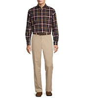 Roundtree & Yorke Long Sleeve Soft Touch Poplin Plaid Sport Shirt