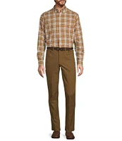 Roundtree & Yorke Long-Sleeve Soft Touch Poplin Medium Plaid Sport Shirt