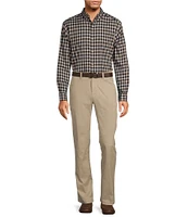 Roundtree & Yorke Long Sleeve Soft Touch Poplin Small Check Sport Shirt