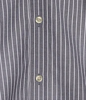 Roundtree & Yorke Long Sleeve Soft Touch Poplin Stripe Sport Shirt