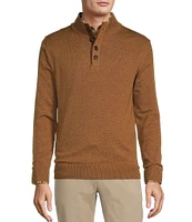 Roundtree & Yorke Long Sleeve Solid Button Mock Sweater