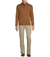 Roundtree & Yorke Long Sleeve Solid Button Mock Sweater