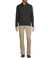 Roundtree & Yorke Long Sleeve Solid Button Mock Sweater