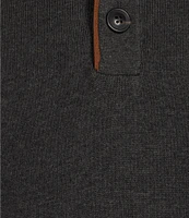 Roundtree & Yorke Long Sleeve Solid Button Mock Sweater