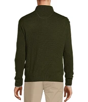 Roundtree & Yorke Long Sleeve Solid Button Mock Sweater