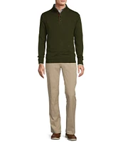 Roundtree & Yorke Long Sleeve Solid Button Mock Sweater