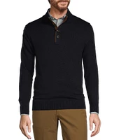 Roundtree & Yorke Long Sleeve Solid Button Mock Sweater