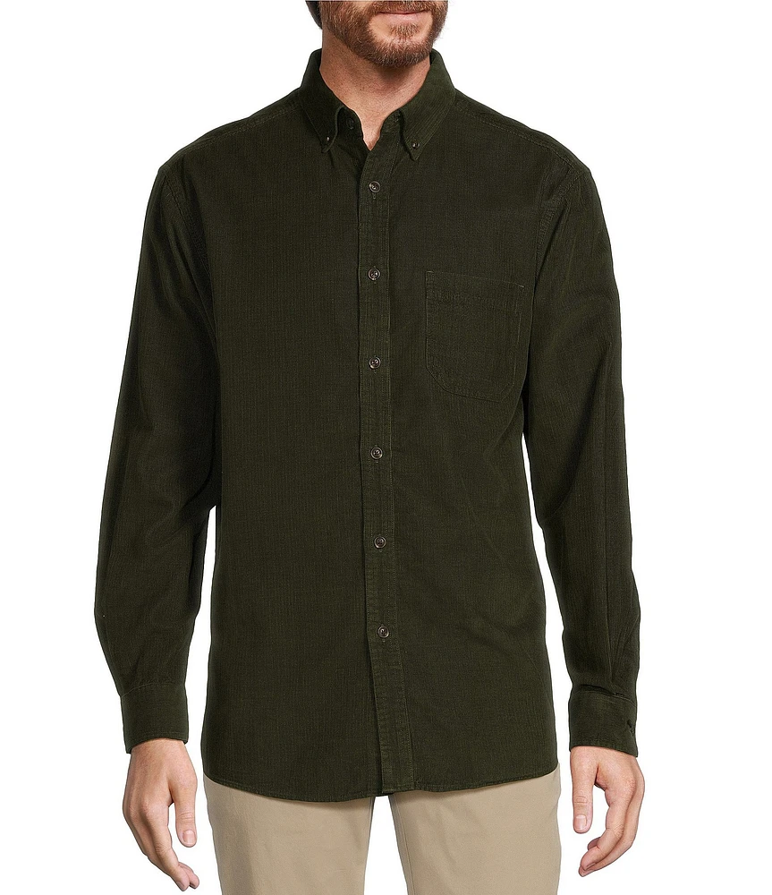 Roundtree & Yorke Long Sleeve Solid Classic Corduroy Sport Shirt