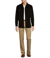 Roundtree & Yorke Long Sleeve Solid Corduroy Shirt Jacket