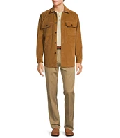 Roundtree & Yorke Long Sleeve Solid Corduroy Shirt Jacket