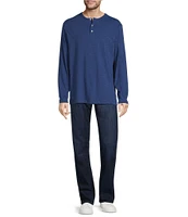 Roundtree & Yorke Long Sleeve Solid Henley Pullover