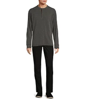 Roundtree & Yorke Long Sleeve Solid Polynosic Henley Shirt