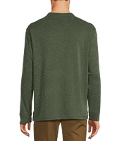 Roundtree & Yorke Long Sleeve Solid Polynosic Henley Shirt