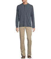 Roundtree & Yorke Long Sleeve Solid Polynosic Henley Shirt