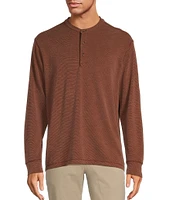 Roundtree & Yorke Long Sleeve Solid Polynosic Henley Shirt