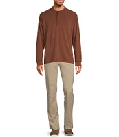 Roundtree & Yorke Long Sleeve Solid Polynosic Henley Shirt