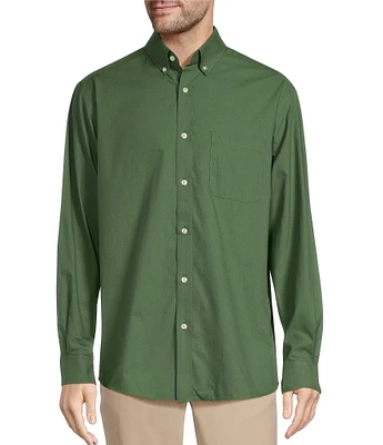 Roundtree & Yorke Long Sleeve Solid Poplin Sport Shirt