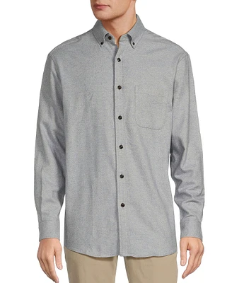 Roundtree & Yorke Long Sleeve Solid Portuguese Flannel Sport Shirt