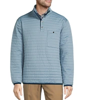 Roundtree & Yorke Long Sleeve Solid Quilted Snap Mockneck Pullover