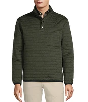 Roundtree & Yorke Long Sleeve Solid Quilted Snap Mockneck Pullover