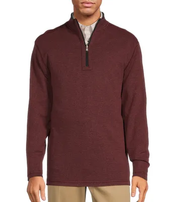 Roundtree & Yorke Long Sleeve Solid Reversible Quarter-Zip Pullover