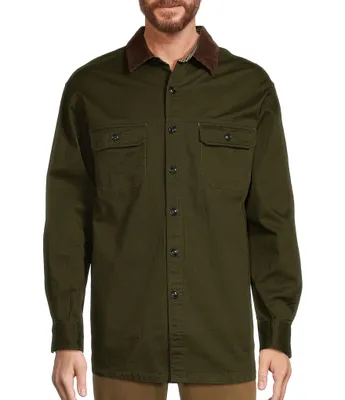 Roundtree & Yorke Long Sleeve Solid Shirt Jacket