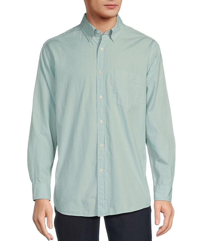 Roundtree & Yorke Long Sleeve Solid Slub Sport Shirt