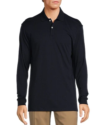 Roundtree & Yorke Long Sleeve Solid Supima Polo Shirt