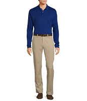 Roundtree & Yorke Long Sleeve Solid Supima Polo Shirt