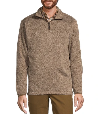 Roundtree & Yorke Long Sleeve Solid Sweater Fleece Quarter-Zip Pullover