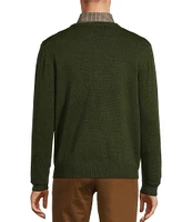 Roundtree & Yorke Long Sleeve Solid V-Neck Pullover Sweater