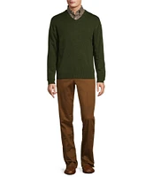 Roundtree & Yorke Long Sleeve Solid V-Neck Pullover Sweater