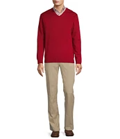 Roundtree & Yorke Long Sleeve Solid V-Neck Pullover Sweater