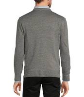 Roundtree & Yorke Long Sleeve Solid V-Neck Pullover Sweater