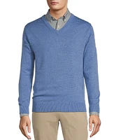 Roundtree & Yorke Long Sleeve Solid V-Neck Pullover Sweater