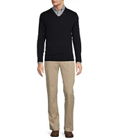 Roundtree & Yorke Long Sleeve Solid V-Neck Pullover Sweater