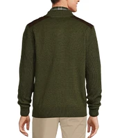 Roundtree & Yorke Long Sleeve Textured Solid Full-Zip Sweater